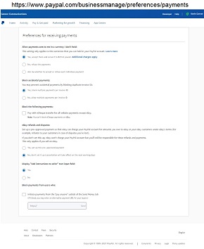 Paypal Preferences